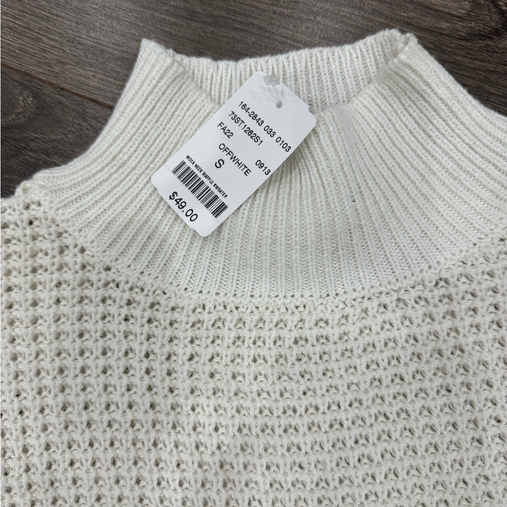 White Waffle Knit Sweater